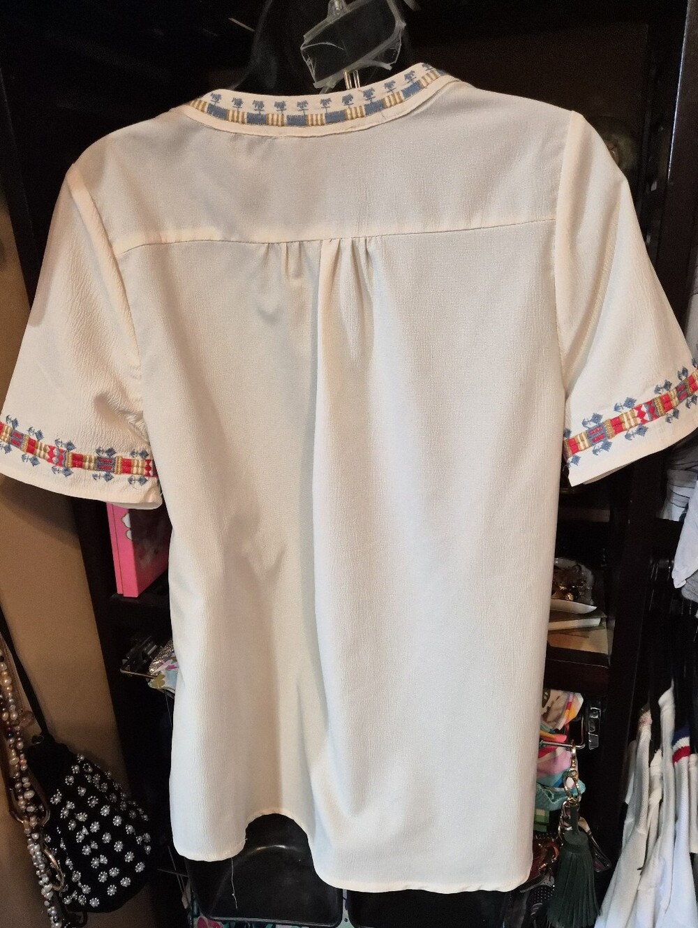 entro Cream Embroidered Blouse - Picture 5 of 5